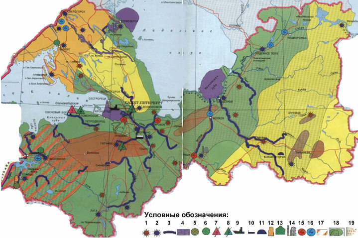 Экологическая карта спб и ленинградской области